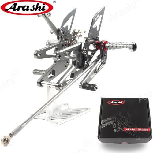 Arashi 1 Set CNC Adjustable Footrest For YAMAHA YZF R6 2003 2004 2005 Foot Pegs Rider Rear Sets Rearset Footrest Foot Rest