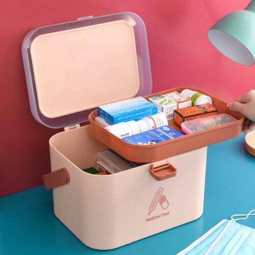 First aid box storage medicine box family children full set storage box small storage box storage large medicine box home deskto