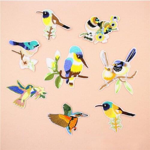 Nice Fabric Embroidered Magpie Bird Patch Clothes Sticker Bag Sew Iron On Applique DIY Apparel Sewing Clothing Accessories BU120