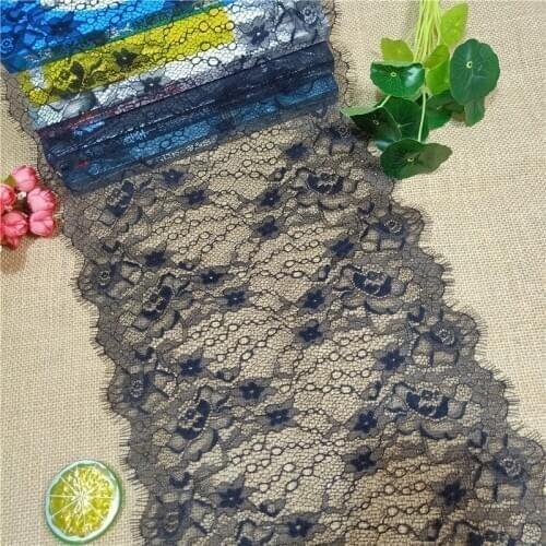 X1160 Width 27cm Non Stretch Elastic And Eyelash Lace Fabric Trim For Dress Pants Skirt Decoration Hollow Accessories