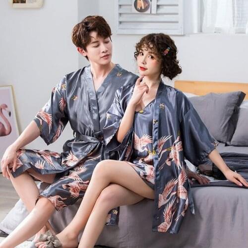 Womens Nightdress High Quality Ice silk Unisex Home Wear Sets lace Summer Nightdress Fashion Luxury Sexy Suspender Men Pajamas