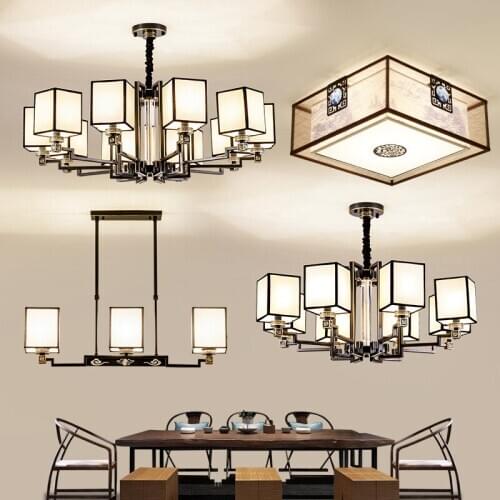 New Chinese-Style Chandelier Living Room Lamps Classical Zen Atmosphere Vintage Creative Chinese Style Bedroom