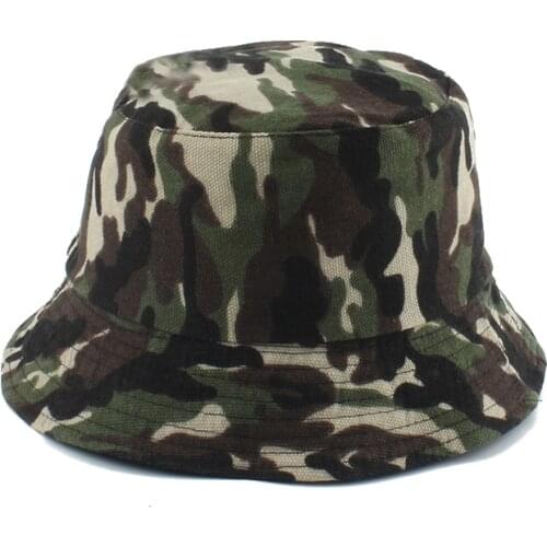 Hiking Camping Hunting Bucket Cap Camouflage Print Reversible Bucket Hats Men Fisherman Hat Women Sun Fishing Caps