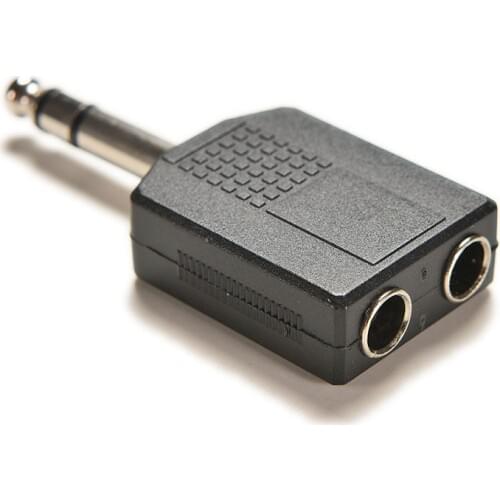 1/4" Stereo Audio Jack Plug Adapter Single Male to Female 6.35mm Dual Mono Stereo Jack Headphone Microphone Y Splitter Converter