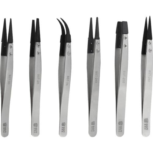 BEST High Quality OEM Types Accept Round Flat Rubber Tipped Precision Pointed Stainless Steel Tweezers