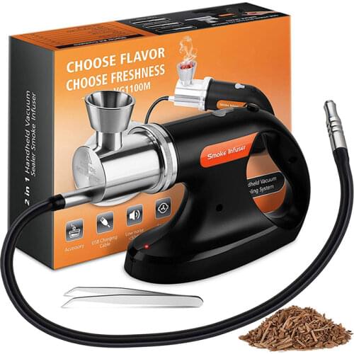 YUMYTH Smoke Infuser Machine Portable Handheld Cold Smoking Gun with Sous vide Food Drink Cocktail Smoker Woodchips T268