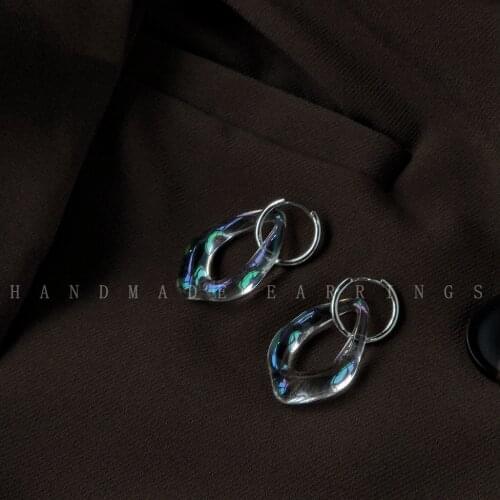 Transparent Big Earrings Simple And Exaggerated European And American Jumping Di Hip Hop Round Earrings Female Earrings Earrings