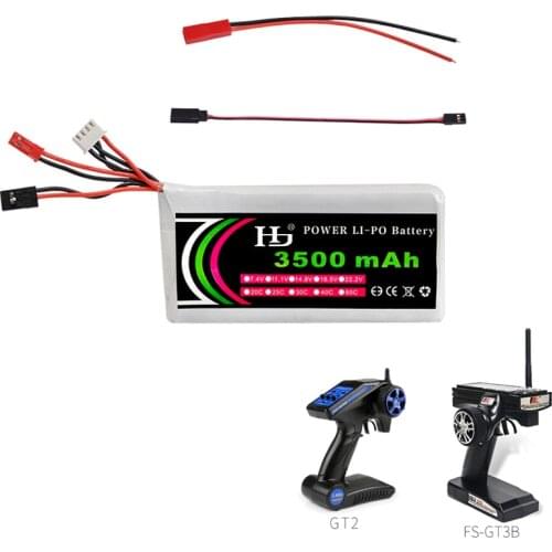 RC Transmitter Lipo Battery 11.1V 3500MAH 8C 3S 3PK Battery for FS GT3B GT2 T6EHP-E 6EX RC E-SKY GT2 GT3B RC Radio