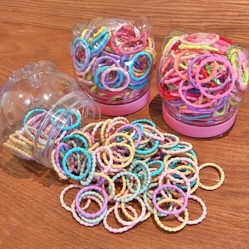 50/100 Pcs/Box Children Cute Colors Soft Elastic Hair Bands Baby Girls Lovely Scrunchies Rubber Bands Kids Hair Accessories