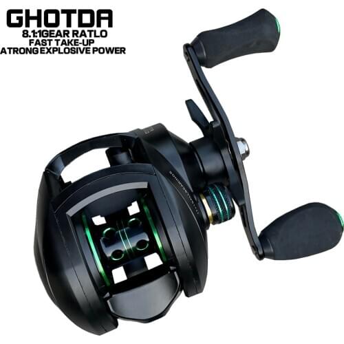 Fishing Reel 10kg Max Drag 8.1:1 Gear Ratio 17+1 Bearings Magnetic Brake Baitcasting Reel