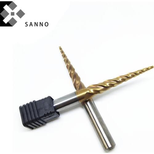 HRC55 tungsten steel tapered ball end mills R0.25 - R2 cnc ball nose milling cutter for 3D wood thread cutting tools