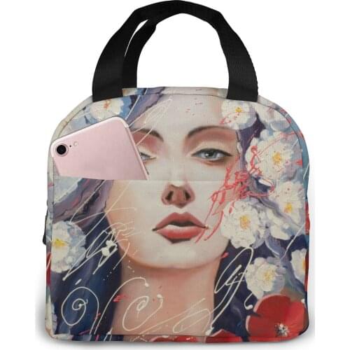 Venus' Tears Painting Cooler Bag Portable Zipper Thermal Lunch Bag Convenient Lunch Box Tote Food Bag