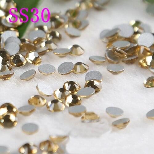 Topaz popular SS30 288pcs/bag Strass Crystal Glue on stones Non Hotfix Stone Flat back Rhinestone clothing shoes accessaries