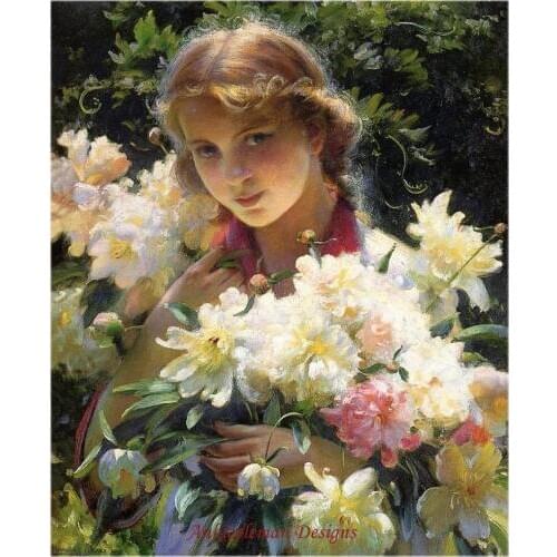 Embroidery Counted Cross Stitch Kits Needlework - Crafts 14 ct DMC Color DIY Arts Handmade Decor - Peonies