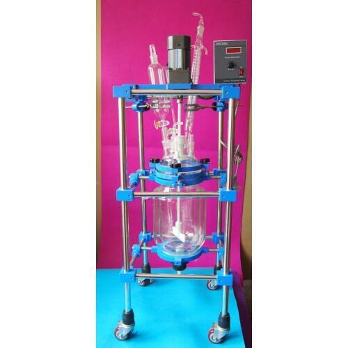 Explosion Proof Jacketed Glass Reactor, glass reaction vessel,Glass Reaction tank,5L