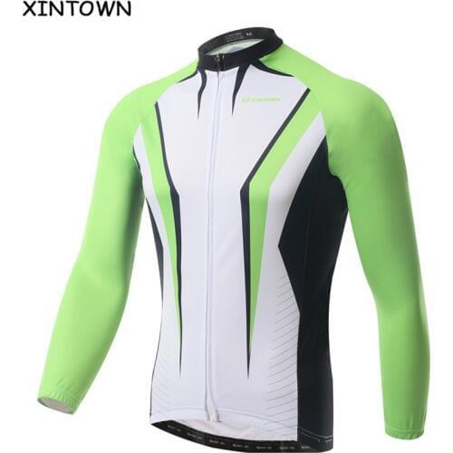 XINTOWN Green Mountain Bike Jersey Long Sleeve Clothing Cycling Ropa Cilismo Top Bicycle Wear Jacket/Sport Riding Racing Clothes