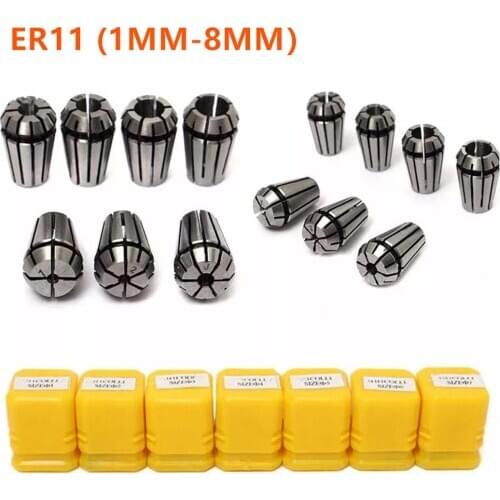 1pcs ER16 1-10MM 1/4 6.35 1/8 3.175 1.5 2.5 Spring Collet High Precision Collet Set For CNC Engraving Machine Lathe Mill Tool