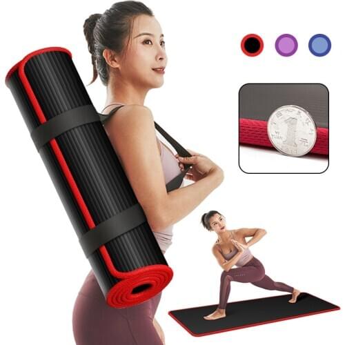 10MM NRB Non-slip Yoga Mats 183cm*61cm Indoor Fitness Pilates Yoga Rugs Home Gym Exercise Pads With Bandages And Bag