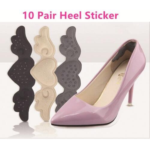 10 Pair Self-adhesive Dispensing Heel Stickers High Heel Woman Sponge Adjustable Heart-shaped Anti-wear heel Heel Sticker