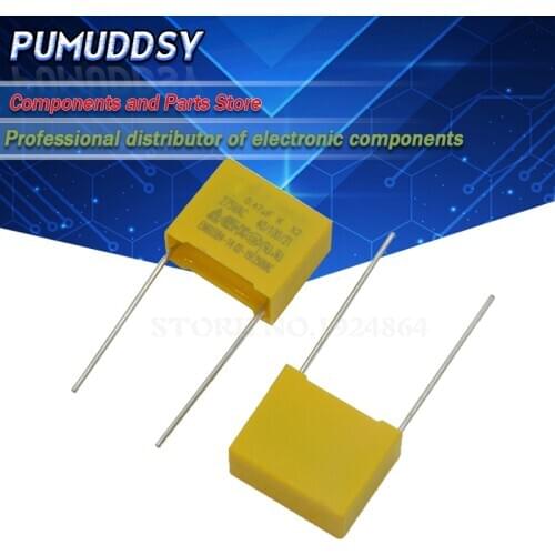 10PCS 470nF capacitor X2 capacitor 275VAC Pitch 15mm X2 Polypropylene film capacitor 0.47uF