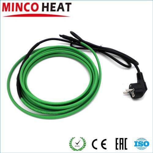 17W/m Heating Cable for Installation Inside the Water Pipe 11 ~ 20 Meters EU Plug Connected Snow Melting