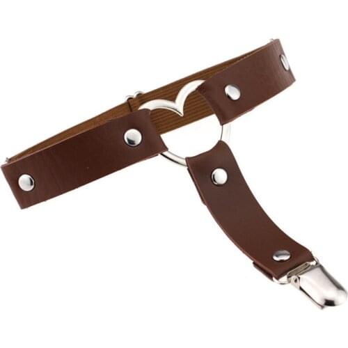 2021 High-end Fashion Women Punk Heart Sexy PU Leather Garter Belt Elasticity Body Harness Tight Suspender Leg Bondage Belts