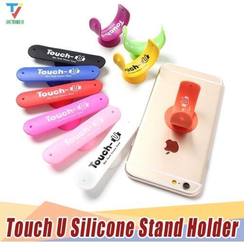 500pcs/lot Touch U sucking disc Suction Cup Phone Holder One Shape Silicone Sucker Stand Mount for iPhone All Smartphones cheap