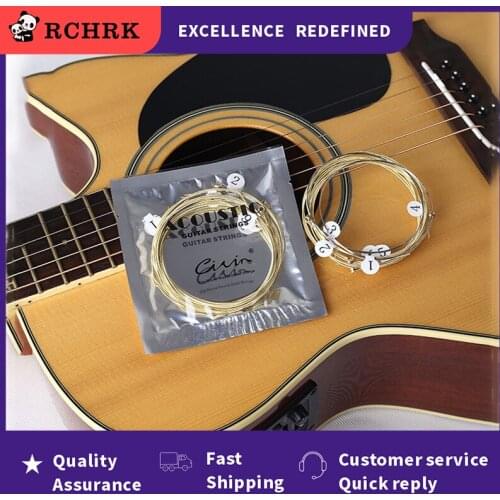 6pcs/set Folk Guitar String Replacement Parts Acoustic Guitar Copper Core Strings Kit Musical Instrument Accessories Universal