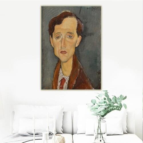 Amedeo Modigliani《Frans Hellens》Canvas Art Oil Painting Artwork Aesthetic Picture Wall Hanging Decor Home Living Room Decoration