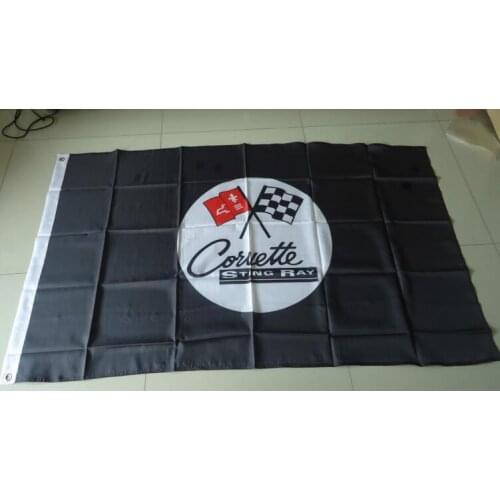 For corvette stingay black flag , 90X150CM size,100% polyster free shipping
