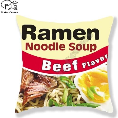 Ramen 3D printed Polyester Decorative Pillowcases Throw Pillow Cover Square Zipper Pillow cases style-3