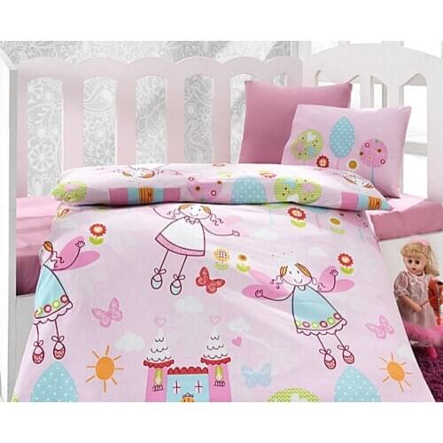 100% Cotton Made in Turkey FAIRY Baby Bedding Duvet Cover Set Crib For Boy Girl Cartoon Animal Baby Cot Cotton Soft Antiallergic
