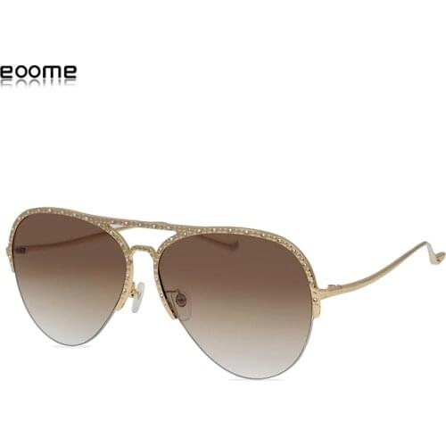 Eoome 2020 Original Hand Made Fashion Design Pilot Shape With Diamond Frames Elegant Women High Quality