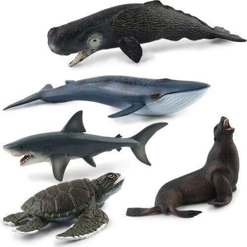 Simulation Shark Whale Seal Manatee Beluga Octopus Marine Animal Model Education Toy Action Figures Kids Gift