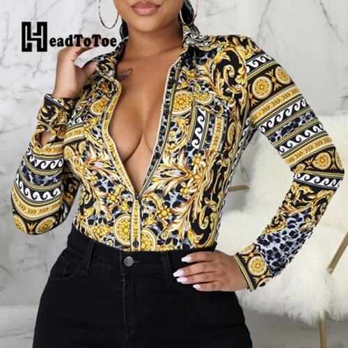 Leopard Multi Print Long Sleeve Casual Shirt Tops Women