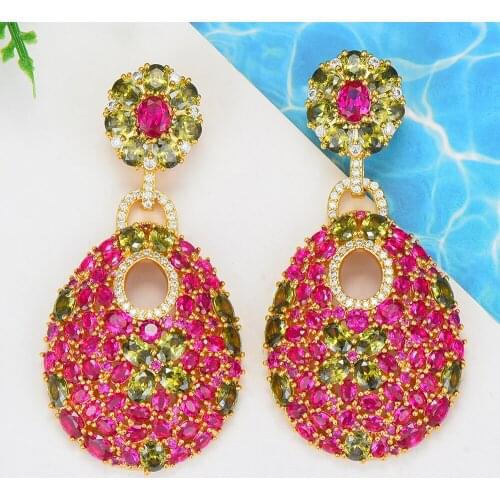 Missvikki High Quality Luxury Shiny Romantic Drop Earring Women Full Mirco CZ Paved Cubic Zircon Bridal Wedding Fashion Jewelry