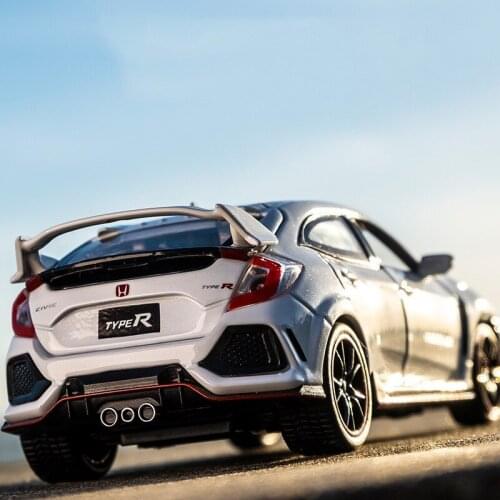 1:32 CIVIC TYPE-R Diecasts Vehicles Metal Model Sound Light Collection Car Toys Children Christmas Gift