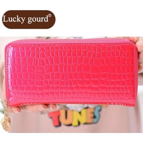 OURCIAO Fashion Double Zipper Large Capacity Long Wallet Women PU Solid High Quality PU Leather Ladies' Long Purse Z916