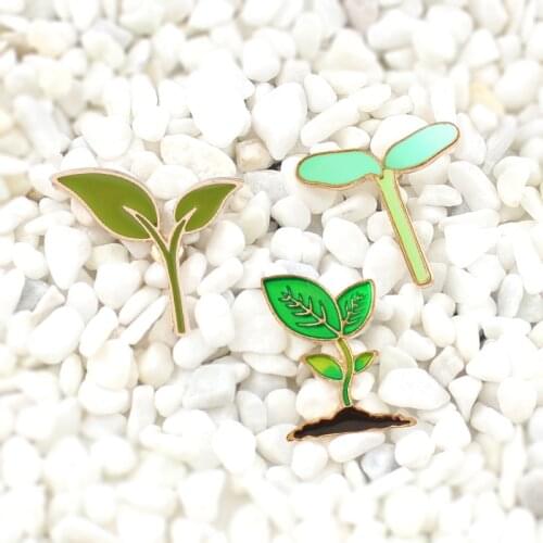 Fashion Enamel Pin Cartoon Mountain Grass Plant Leaf Brooches Men Broche Jewelry Potted Women Jackets Lapel Pins Bag Badge Gifts