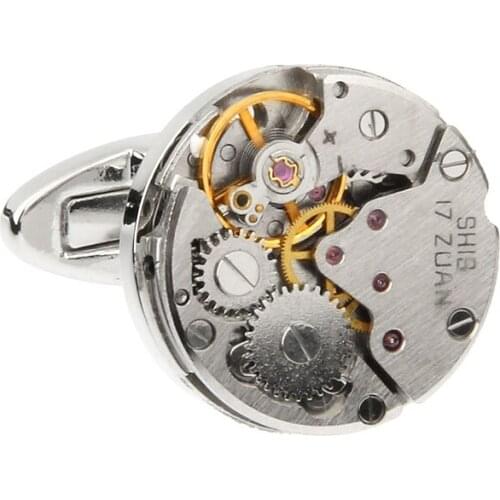 Sunnylink Mens Cuff Links Silver Movement Cufflinks for shirt L1250