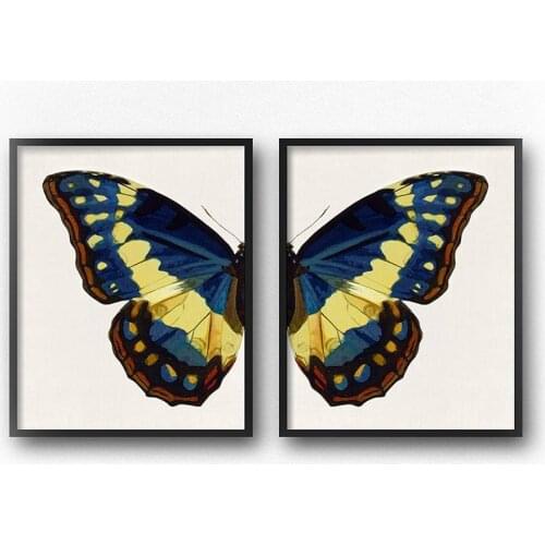 Blue Butterfly Wall Art Canvas Poster Butterfly Wings Print Insect Nordic Decorative Picture Painting Animal Modern Home Decor