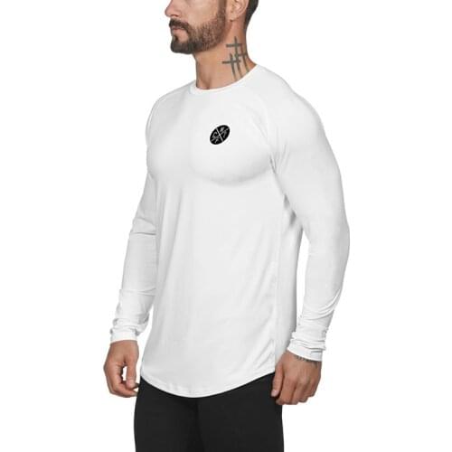 Muscular Mens New Arrival Sports Long-sleeved O-neck Quick-drying Mens Fitness Tights Running Training Tops