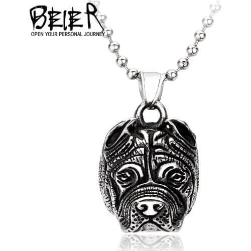 Beier new store 316L Stainless Steel pendant necklace Animal Bulldog Dog Pendant For Boy jewelry LLBP8-119P