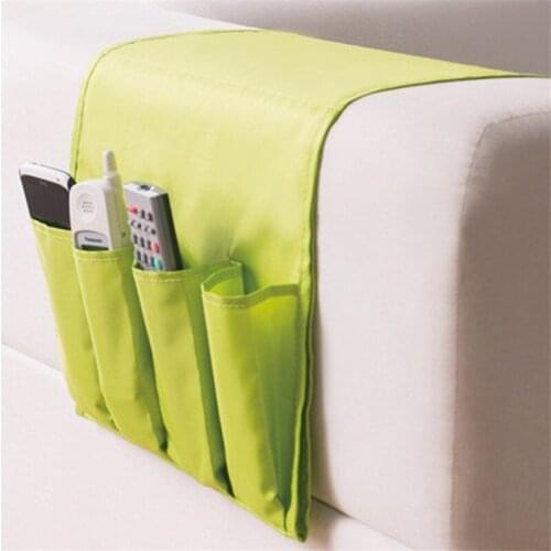 Hanging Sofa Side Storage Bag Cell Phones Remote Control Holder Organizer Foldable 4 Pockets Over Armchair Couch Storage Pouch