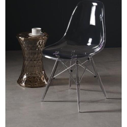 Transparent chair Nordic style without armrests simple backrest lounge chair net red acrylic crystal chair