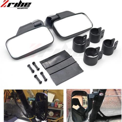 For Polaris RZR Ranger for Bobcat For Can Am for Arctit Cat 2"/1.75"Break-Away Side Mirrors Rubber Pad Rear View mirror