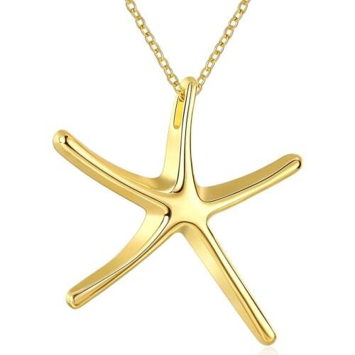 ZEMIOR Gold Color Luxurious Starfish Pendant Necklaces For Women Fashion Romantic Necklace Engagement Jewelry Gift New Listing