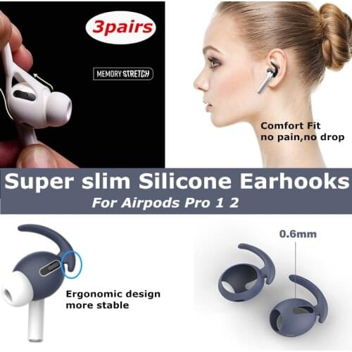 3pairs/2pairs/1pair Silicone ear hooks For Apple Airpods pro 1 2 ear tips accessories eartips Earhooks for Air pod pro 1 2
