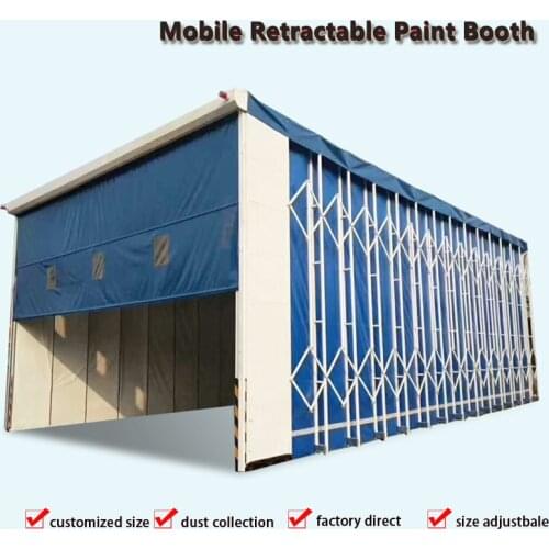 Hot Sale Mobile Collapsible Retractable Spray Paint Booth With Dust Collection System For Large Parts