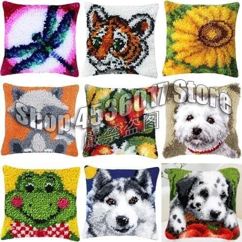 Dragonfly butterfly carpet embroidery cross-stitch pillow tapestry kits do it yourself latch hook pillow embroidery pillow diy